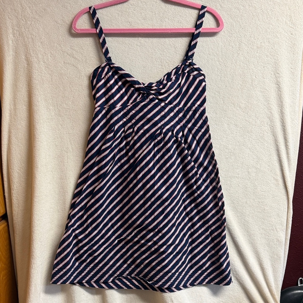 American Eagle Outfitters Red & Navy Striped Camisole Dress